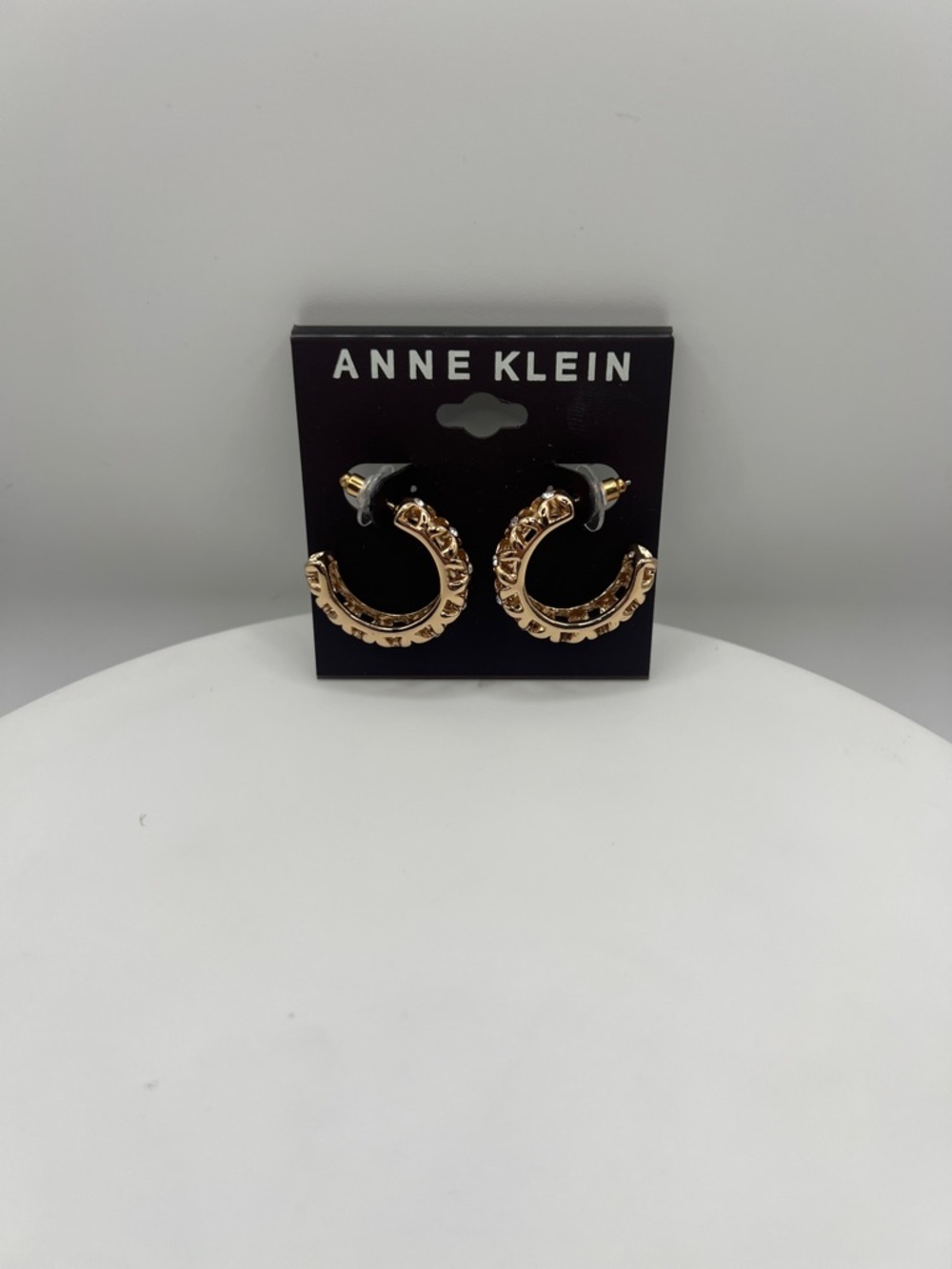 Anne Klein Gold Sculpted Hoop Earrings